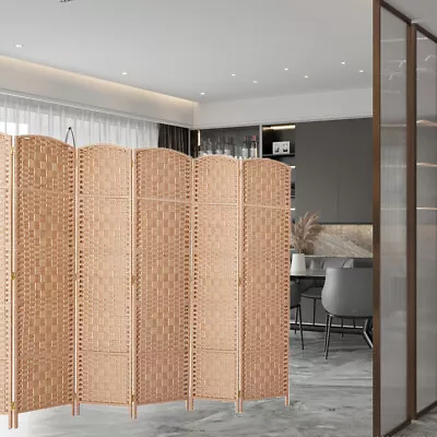 4/6/8 Panel Diamond Weave Fiber Room Divider Space Seperate Privacy Screens Home • $82.99