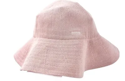 Kangol Tropic Diva Sun Hat Pink Floppy Knit Logo Beach Packable Adult One Size • £27.91