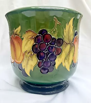 Moorcroft Jardiniere - Leaves Fruit & Berries; Large 16 Cm (H) 17cm(W); Sign WM • £75