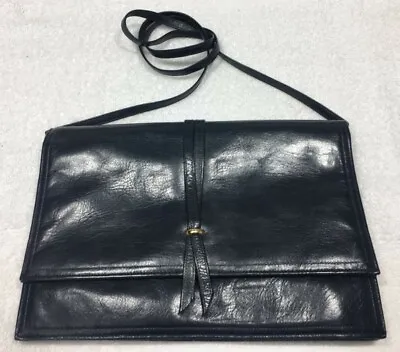 MORRIS MOSKOWITZ Genuine Leather Navy Blue Womens Shoulder Purse Bag • $19.99