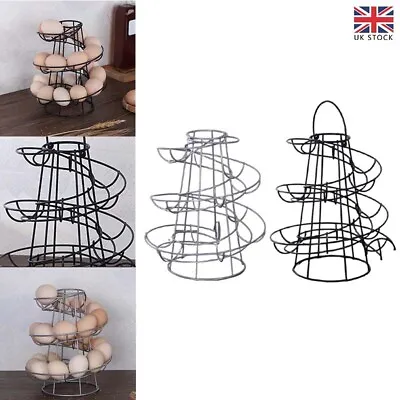 Egg Holder Spiral Helter Skelter Egg Stand Rack Storage Holder 18 Eggs Kitchen • £10.99