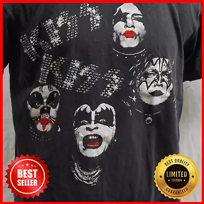 Vintage Kiss Band T-shirt Black Short Sleeve All Sizes S To 5XL PA3039 • $19.89