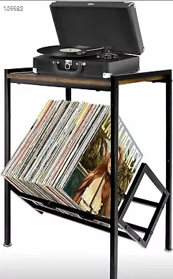 2Tier Record Player Stand Vinyl Record Holder With Storage Turntable Stand • $29.99