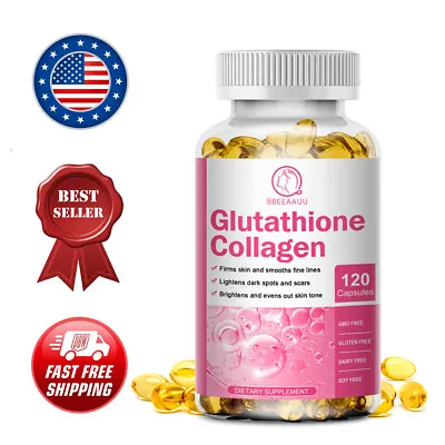 120 Capsules Collagen Glutathione Pills Whitening Skin Bleaching Lightening • $13.42