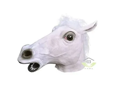 £7.89 • Buy White Rubber Horse Head Mask Panto Fancy Dress Cosplay Halloween Adult Costume