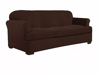 Perfect Fit NeverWet 2 Piece Sofa SlipCover In Chocolate - New!! • $30.99