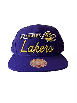 Los Angeles Lakers Mitchell And Ness Cap SnapBack Hat Adult Basic Solid Purple • $16.99