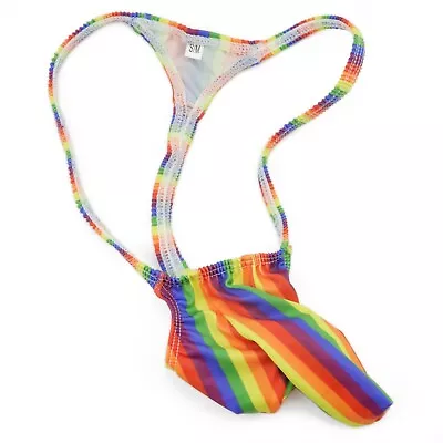 K494 PW String Thong Narrow Waist Contoured Po Flag Stripes Stars Rainbow • $8.99