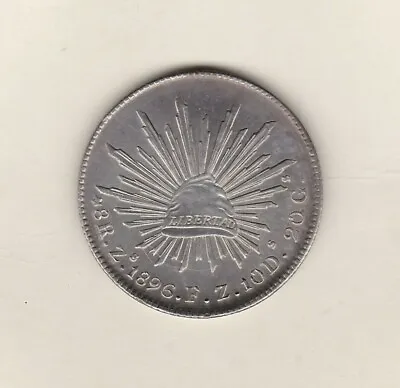 1896 Zs FZ MEXICO SILVER 8 REALES COIN IN NEAR MINT CONDITION. • £135