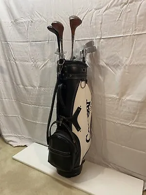 Vintage Display Golf Set W/ Leather Cougar Bag & Bristol/Northwestern Clubs • $100