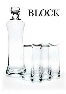 MIKASA - BLOCK Crystal Ice Vodka Set Decanter With 6 Glasses NEW • $39.95