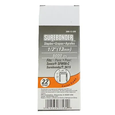 300-12-5M Narrow Crown 22 Gauge Upholstery Staples - 1/2  Length - 5000 Count • $9.99