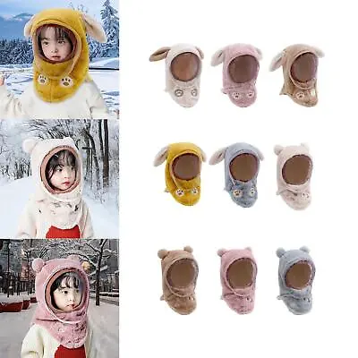 Face Mask Windproof Animal Ear Hat Removable Mask Comfortable Soft Kids Winter • £10.56