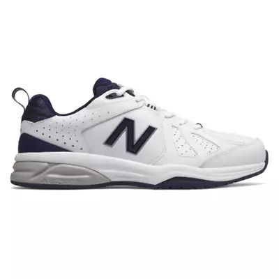 New Balance | Mens 624 V5 4e-extra Wide Fit Leather Cross-trainer (white/navy) • $139.99