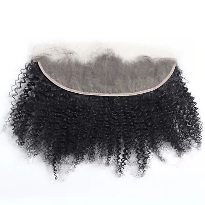 13X4 Afro Kinky Curly Frontal Lace Closure Brazilian Human Hair Afro Curls Lace • $48.89