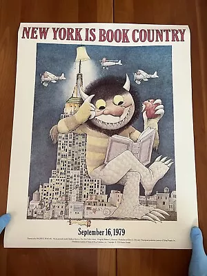 New York Is Book Country Poster Maurice Sendak 1979 RARE Vintage 19x24 • $300