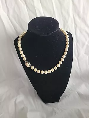 Lovely Majorica White Pearl Necklace W/ 925 Sterling Clasp 24  • $29.99