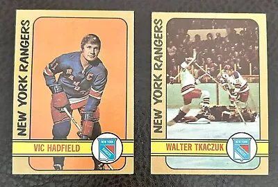 1972 Topps Hockey #110 Vic Hadfield #14 Walt Tkaczuk NY Rangers Nice! • $3.99