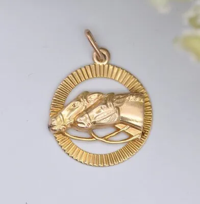 Vintage 9ct Gold Horse Head Pendant - Hallmarked 1975 • £87.95