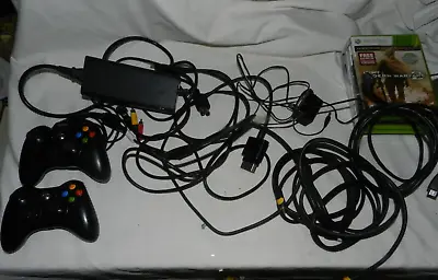 Xbox 360 Lot 2 W.L. Controller W/ Charger Misc Cables Power Supply & Games • $59.99