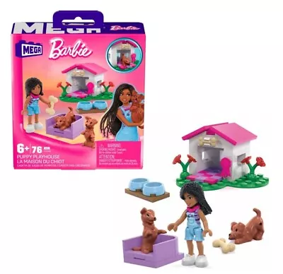 Mega Blocks Barbie Puppy Playhouse 76 Piece Building Block Kit Toy Set Mattel • $7.99