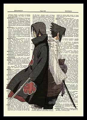 Itachi And Sasuke Uchiha Dictionary Art Print Poster Picture  • $5.99