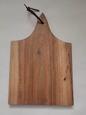 Vintage Solid Wood Small Cutting Board Chopping Block Leather Strap 9x6 • $12.99