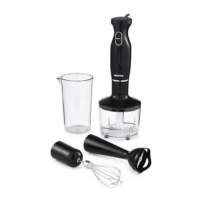 4-in-1 Hand Blender Mixer Chopper Food Processor Stainless Steel Blade White • £22.99
