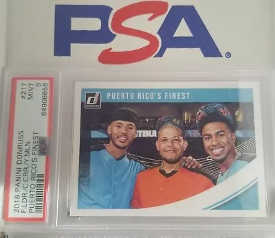 PSA 9 POP 1 Puerto Rico's Finest Yadier Molina Lindor Correa 2018 Donruss SSP • $84.99