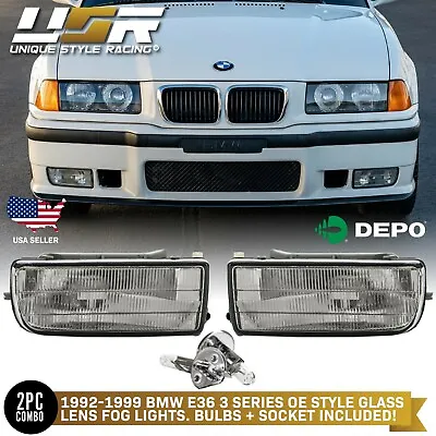 DEPO OE Replacement Fog Light Left + Right Fit For 1992-1999 BMW E36 3 Series • $68.95