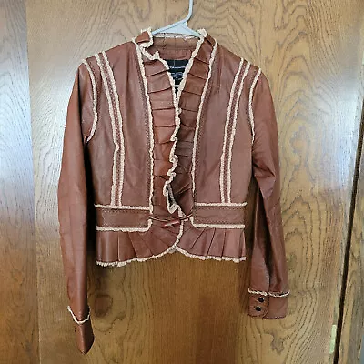 Moda International Women's Genuine Leather Jacket Sz. XS  Saddle Brown • $39.99