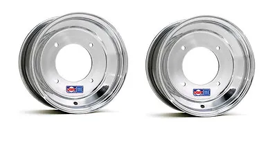 DWT Polished Front Rims 10  10x4 2+2 4/156 Drag Race YFZ450 Banshee Raptor 700 • $179.95