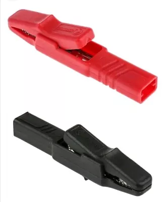  Alligator Clip To Suit 4mm BANANA PLUG RED And Black 2 PCS 55mm • $2