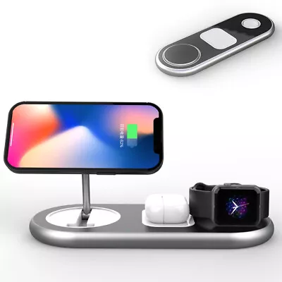 For IPhone AppleWatch AirPod 3in1 Magsafe Wireless Charger Fast Charging Dock • £29.99