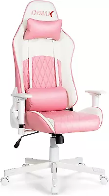 Gaming Chair Pink Ergonomic High Back Computer Chair With Headrest & Lumbar Sup • $184.99