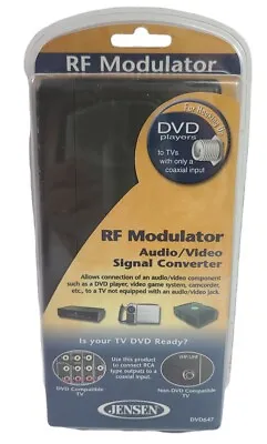 $8.99 • Buy Jensen RF Modulator Audio Video Signal Converter Model DVD647 New In Package