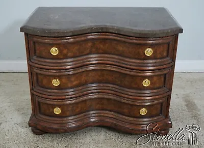 L61577EC: MAITLAND SMITH Marble Top 3 Drawer Continental Commode Chest • $1395