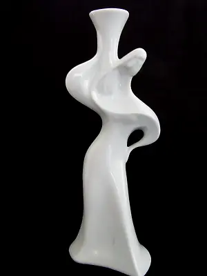 Naaman White Abstract Woman Porcelain 10.25” Tall Figurine W/ Jug • $35.95