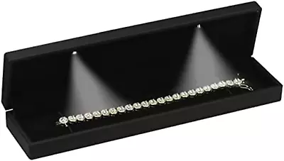 LED Black Bracelet Box .Luxury LED Bracelet Necklace Jewelry Gift Box With Light • $7.27