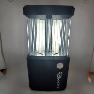 Vintage Rayovac Workhorse Fluorescent Lantern Camping Light Dual Reflector EUC • $29.49