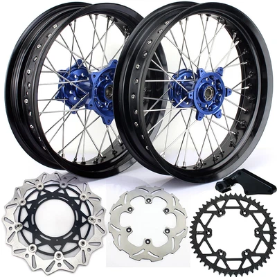 $699.86 • Buy For Yamaha Supermoto 17  Wheels Rims Rotors Sprocket Set YZ250F YZ450F 2014-2020