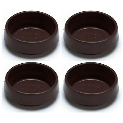 £2.69 • Buy 4 X Round Furniture Caster Cups Outer Dimension 54 Mm (2.1/8 Inch) Small Brown