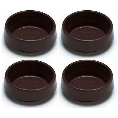 £2.69 • Buy 4 X Round Furniture Caster Cups Outer Dimension 54 Mm (2.1/8 Inch) Small Brown