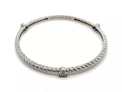 Judith Ripka Sterling Silver .925 CZ Bangle Bracelet Size 7 1/2    #J014 • $85