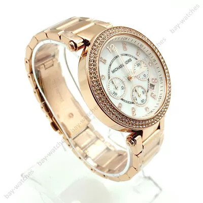 Michael Kors MK5491 Parker Chronograph Rose Gold Stainless Steel Women's Watch • $91.50