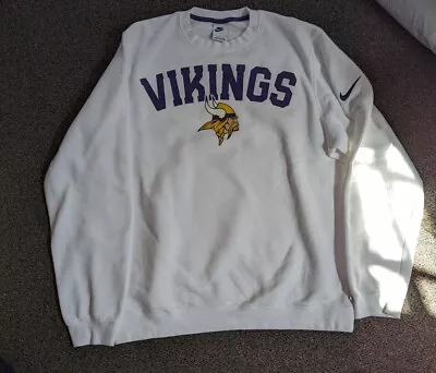 Vintage Nike Minnesota Vikings Crew Neck Sweatshirt SIZE L White • $30