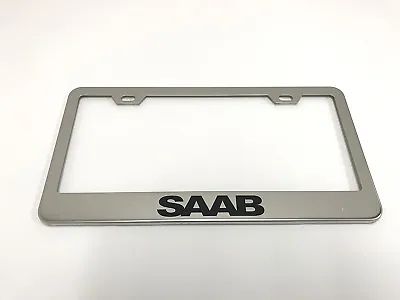 1 STAINLESS STEEL CHROME Polished Metal License Plate Frame - SAAB • $12.35