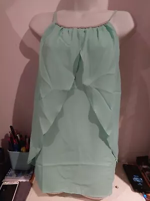 £3.90 • Buy *NEW* Eva & Lola. Green Floaty Vest Top.  Size Large (10-12?)