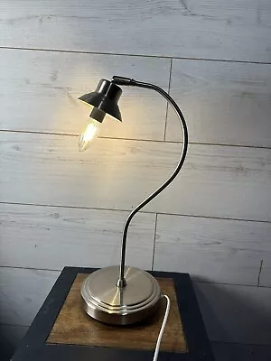 Vintage IKEA KROBY Nickel-Plated Adjustable Table  Lamp Missing The Shade • £15