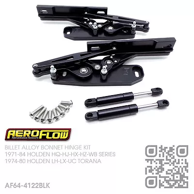 Af64-4122blk Billet Black Alloy Bonnet Hinges [holden Hq-hj-hx-hz-wb]monaro/gts • $1076.48